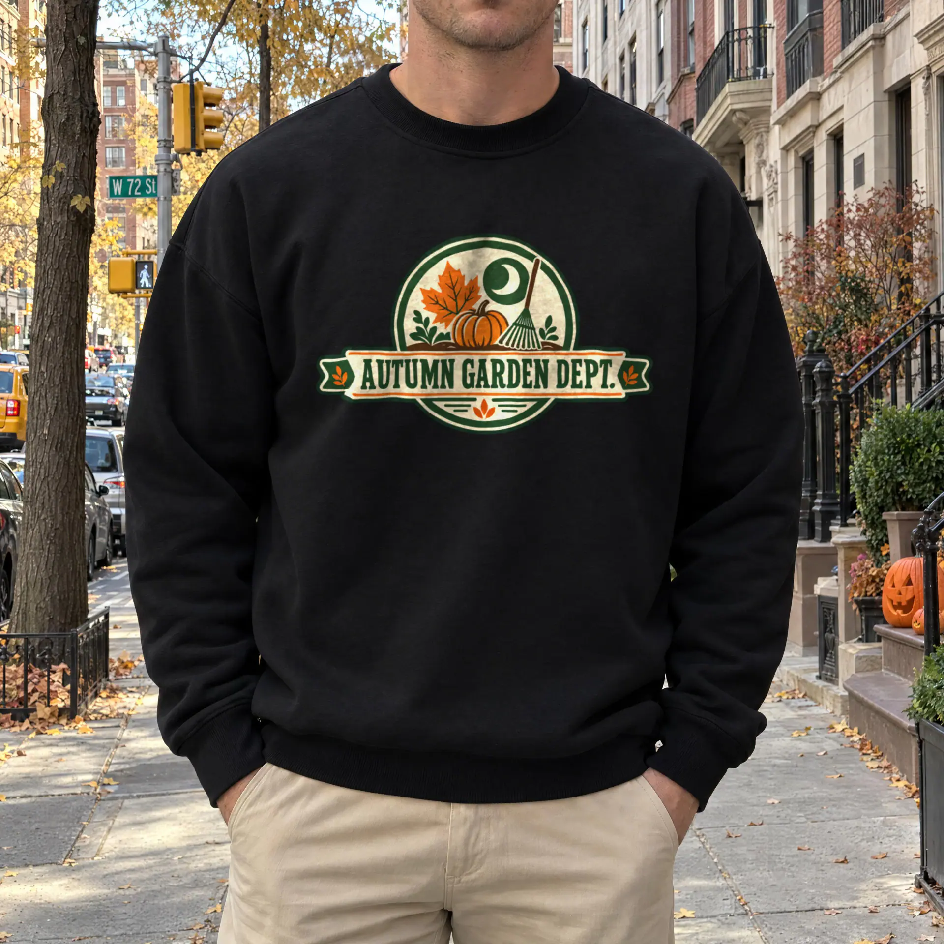 Autumn Garden Dept. Crewneck in black — view 3