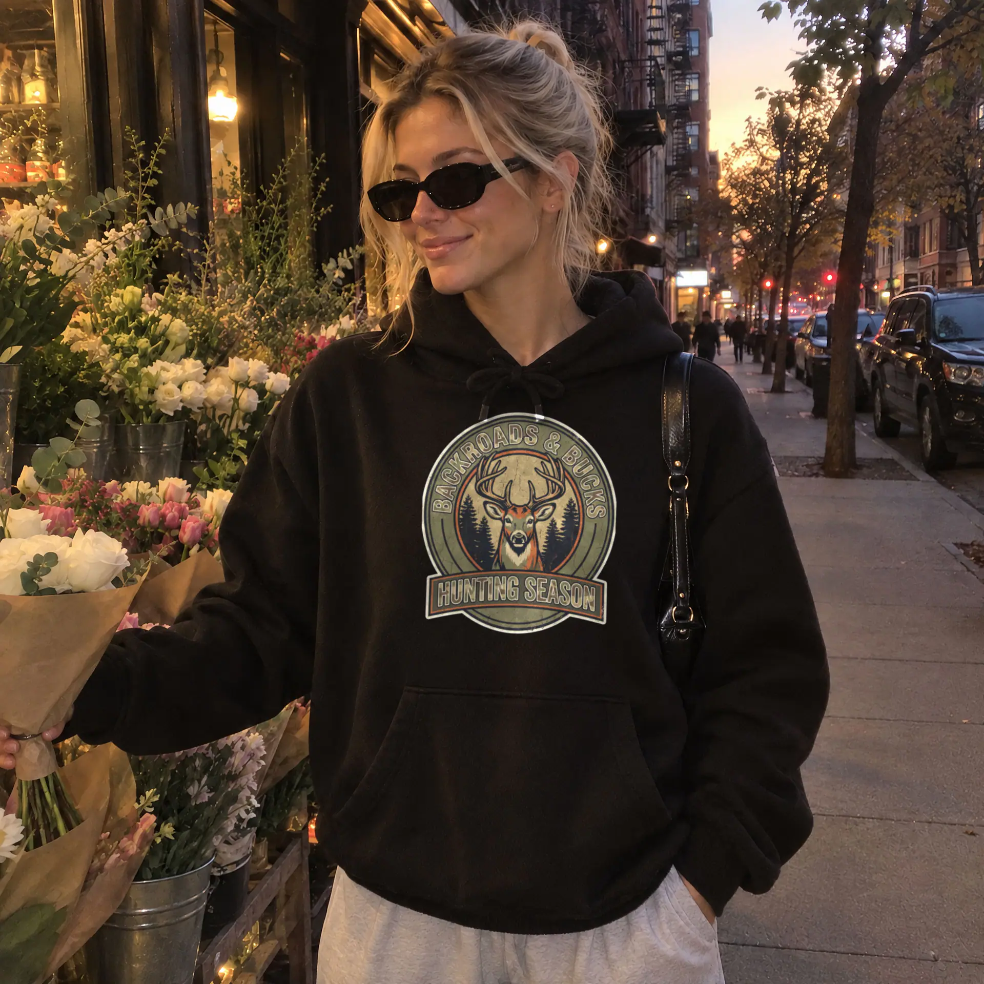 Backroads & Bucks Hoodie in black — view 2