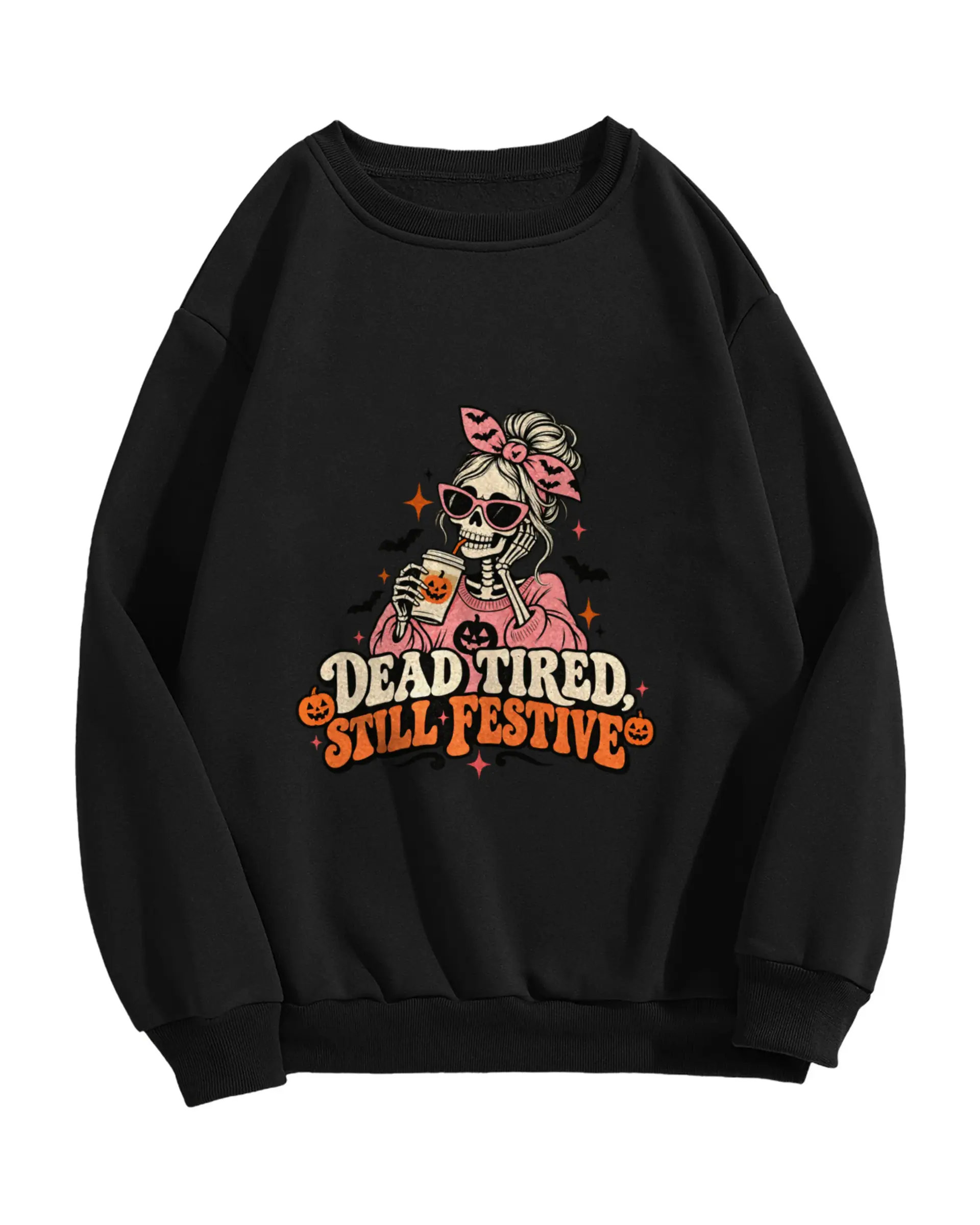 Dead Tired, Still Festive Crewneck in black — view 1