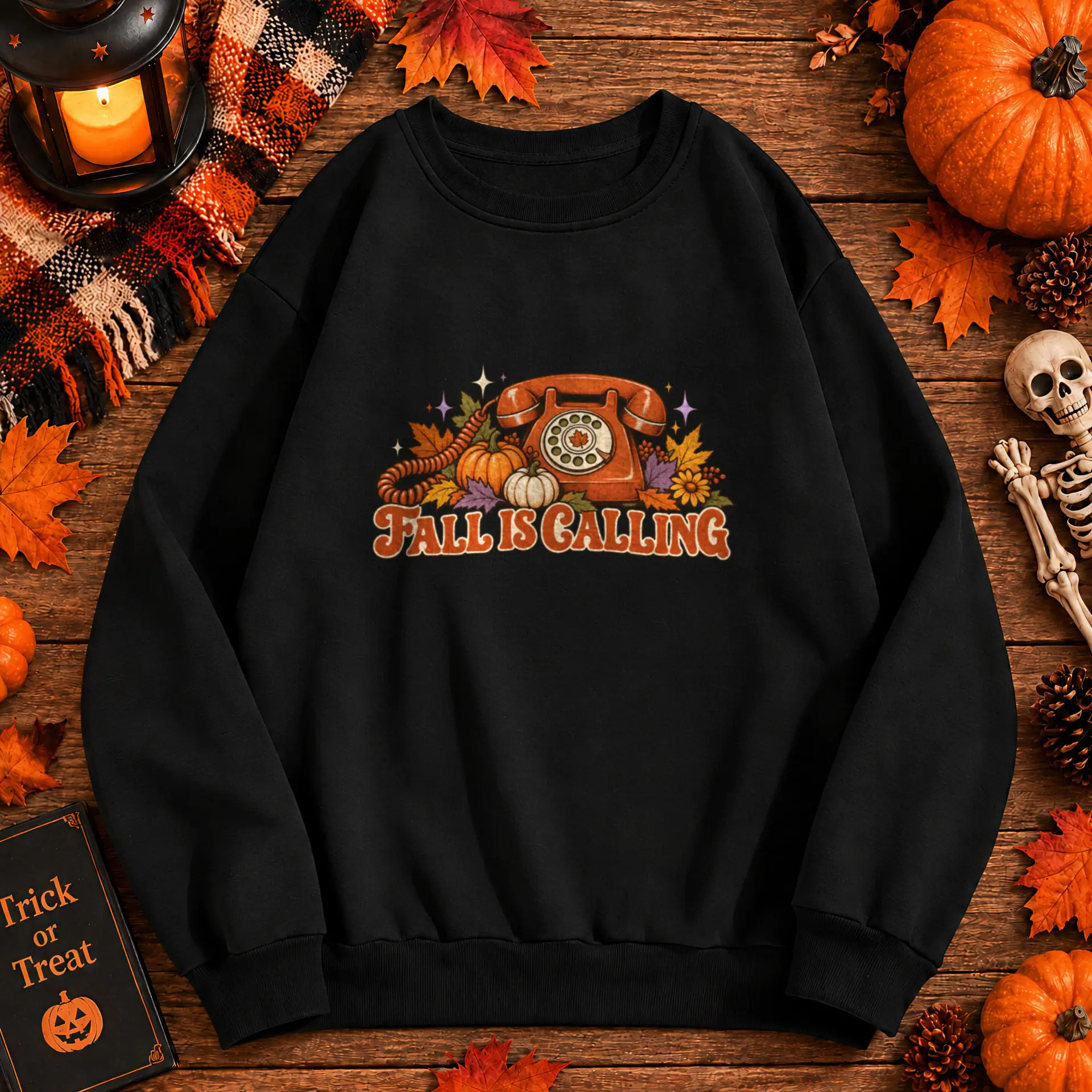 Fall Is Calling Crewneck in black — view 1
