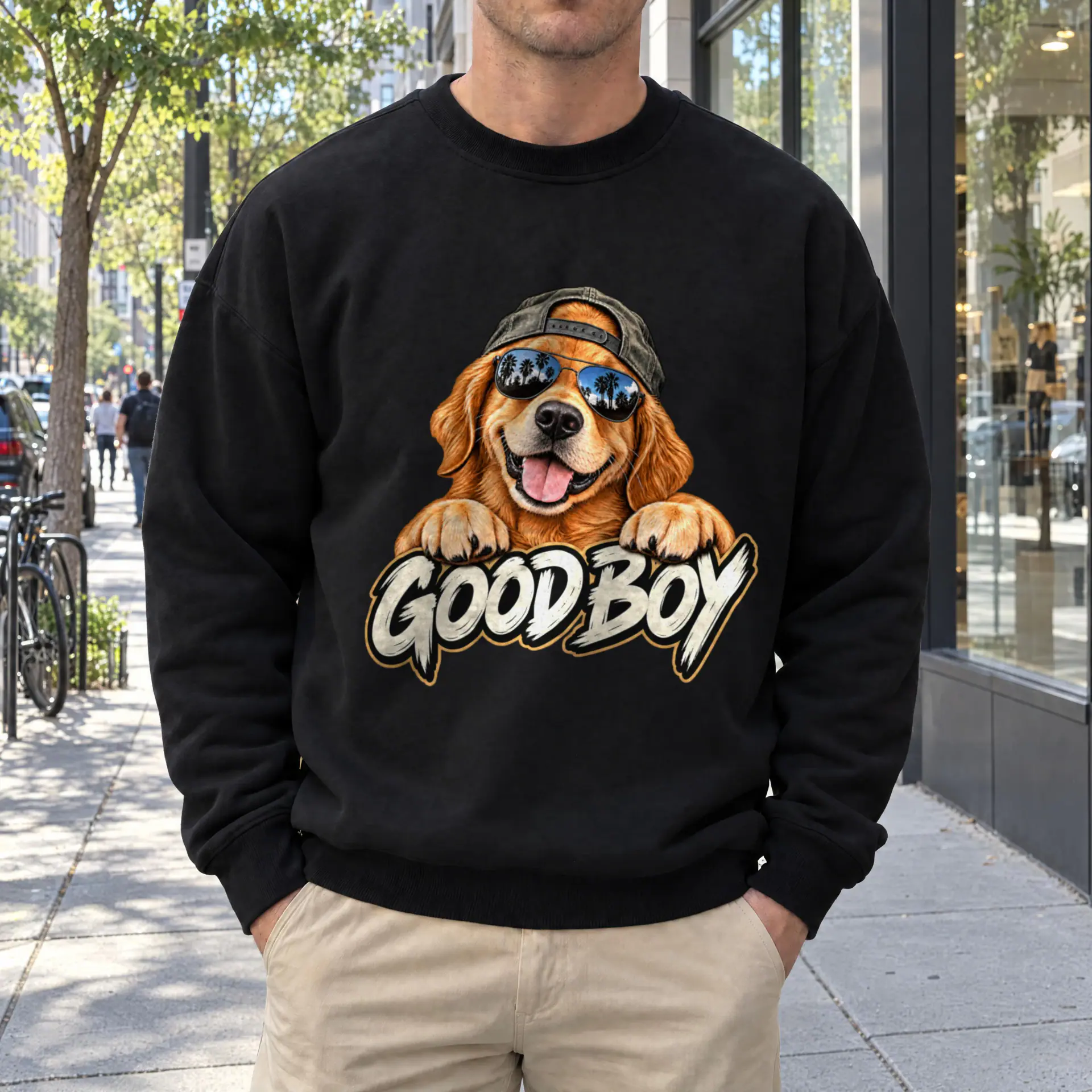 Good Boy Crewneck in black — view 2