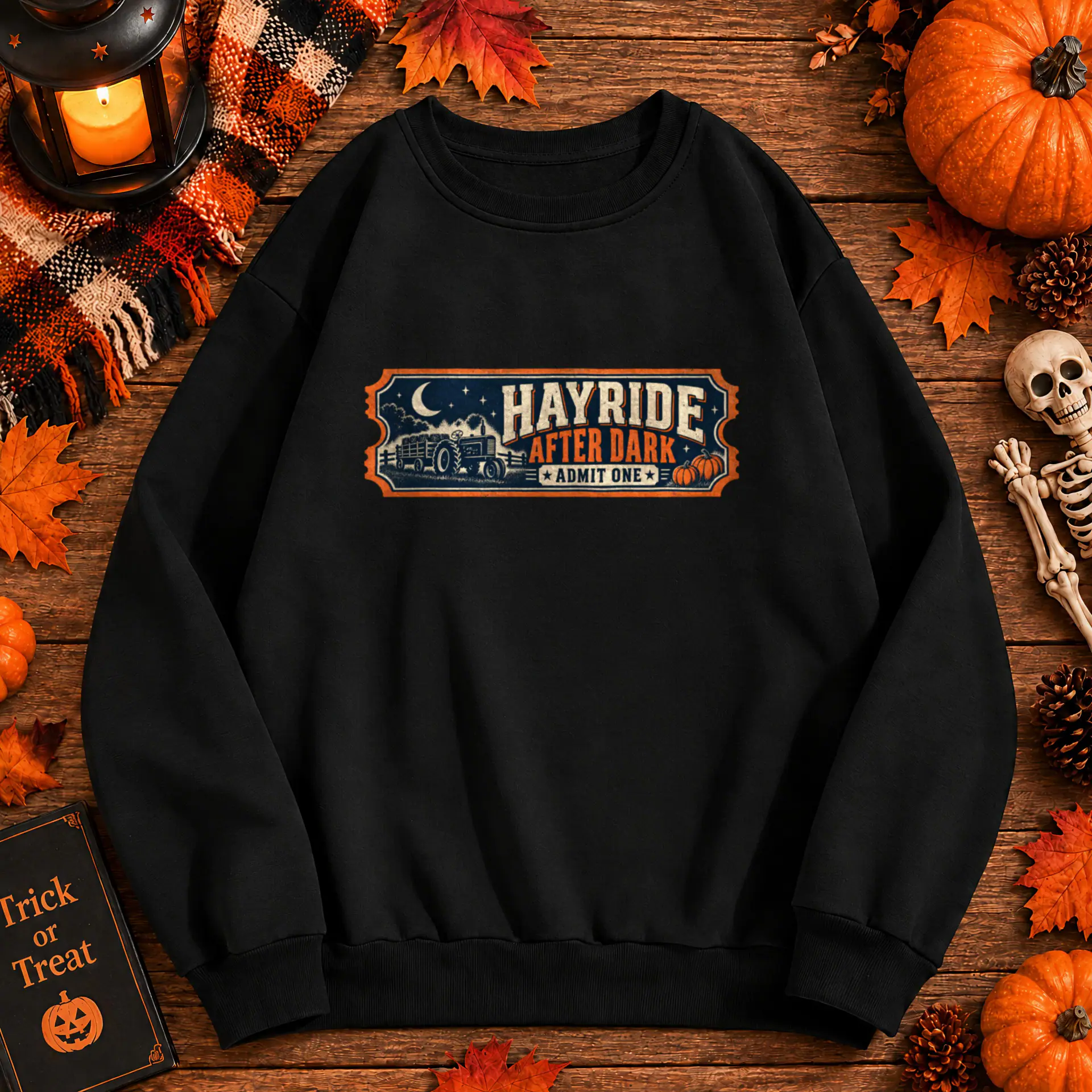 Hayride After Dark Crewneck in black — view 3