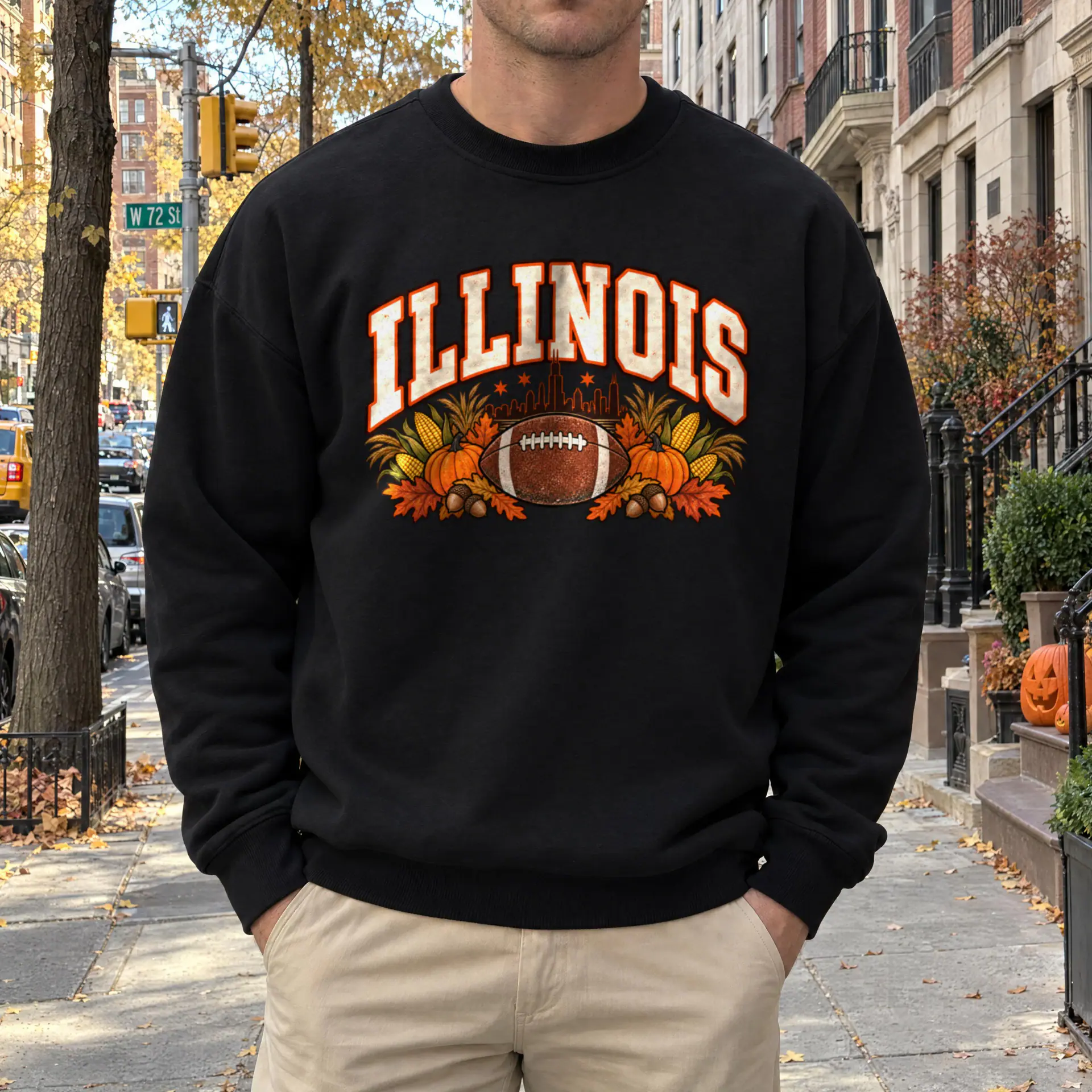 Illinois Game Day Crewneck in black — view 2