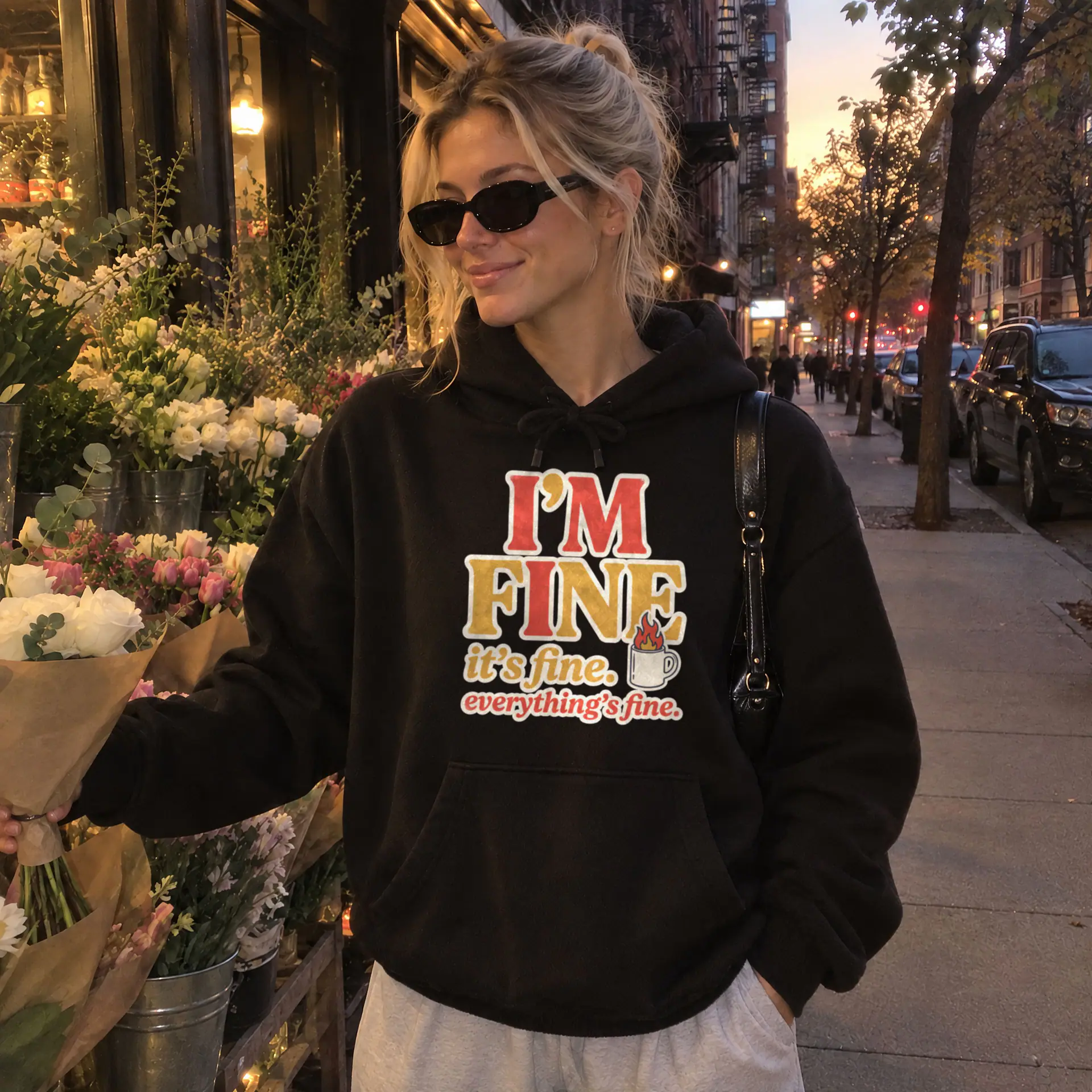 I'm Fine Hoodie in black — view 2