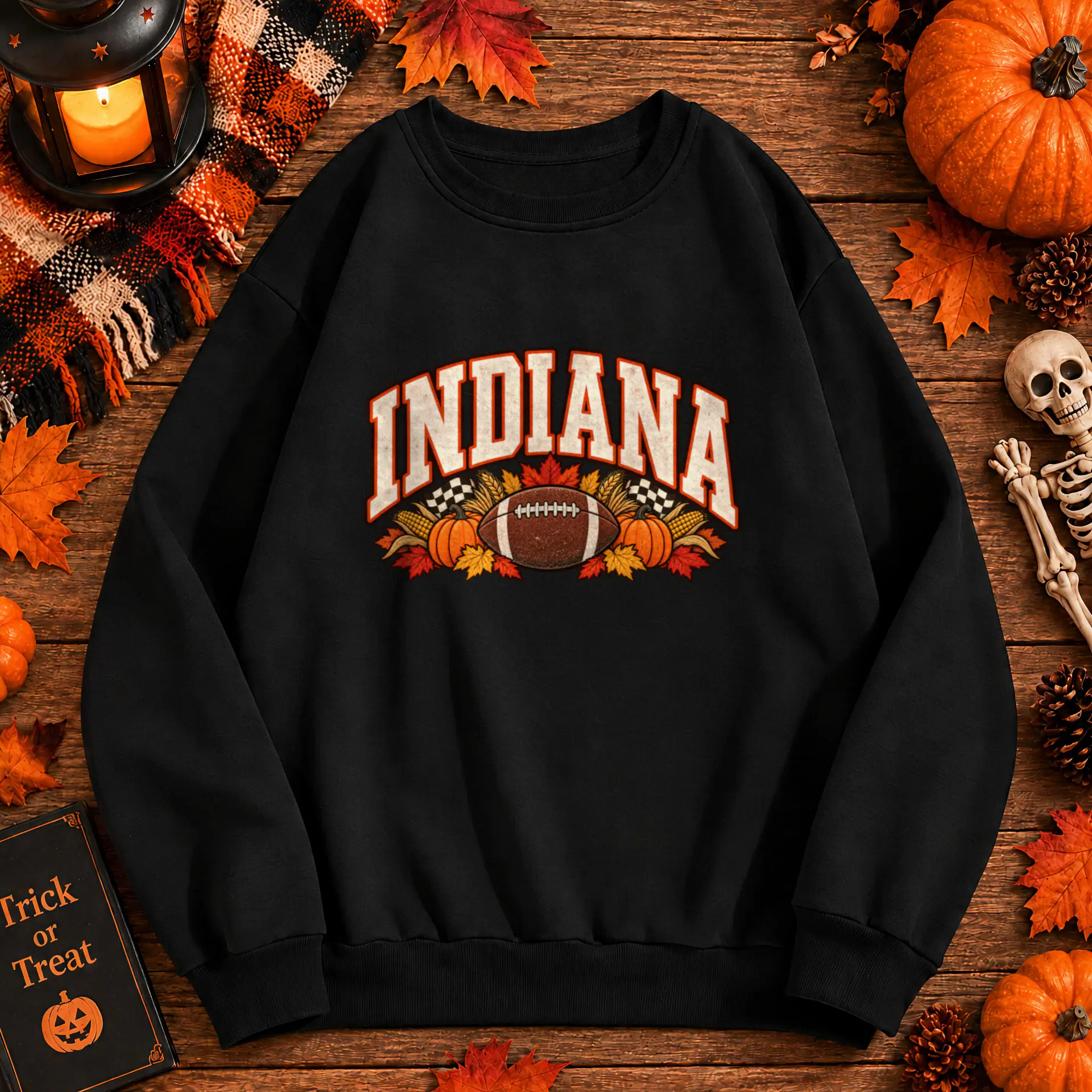 Indiana Game Day Crewneck in black — view 2