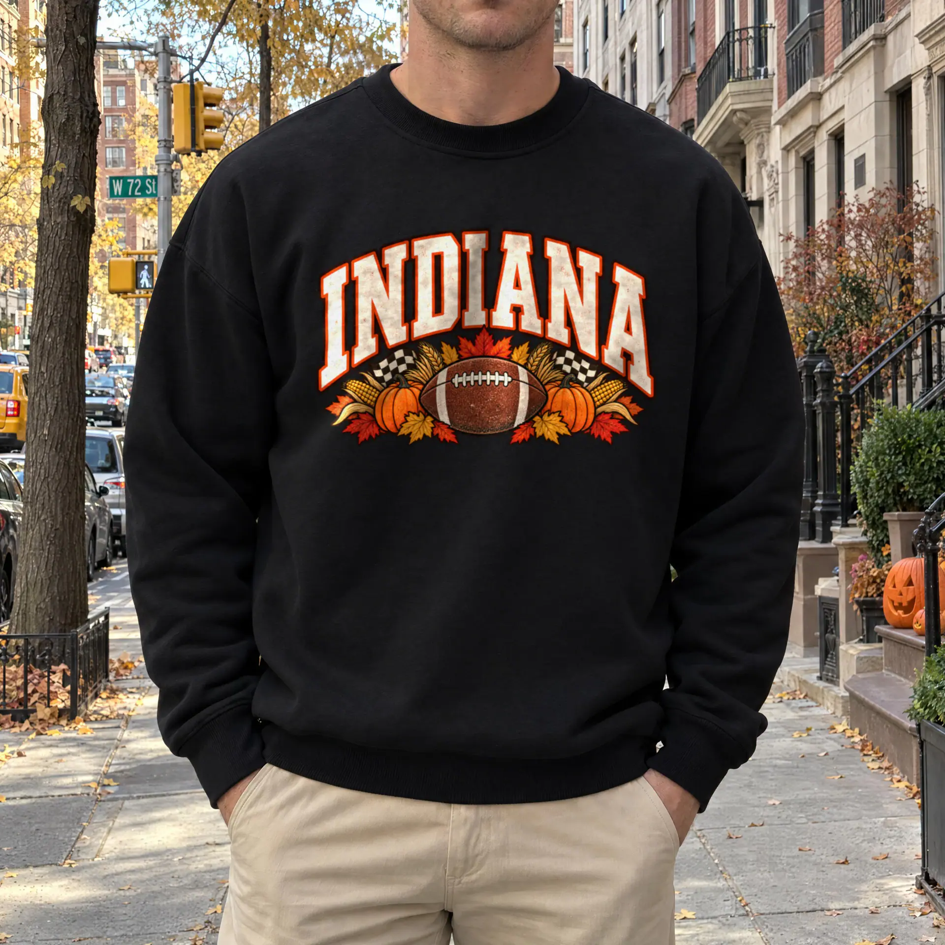 Indiana Game Day Crewneck in black — view 4