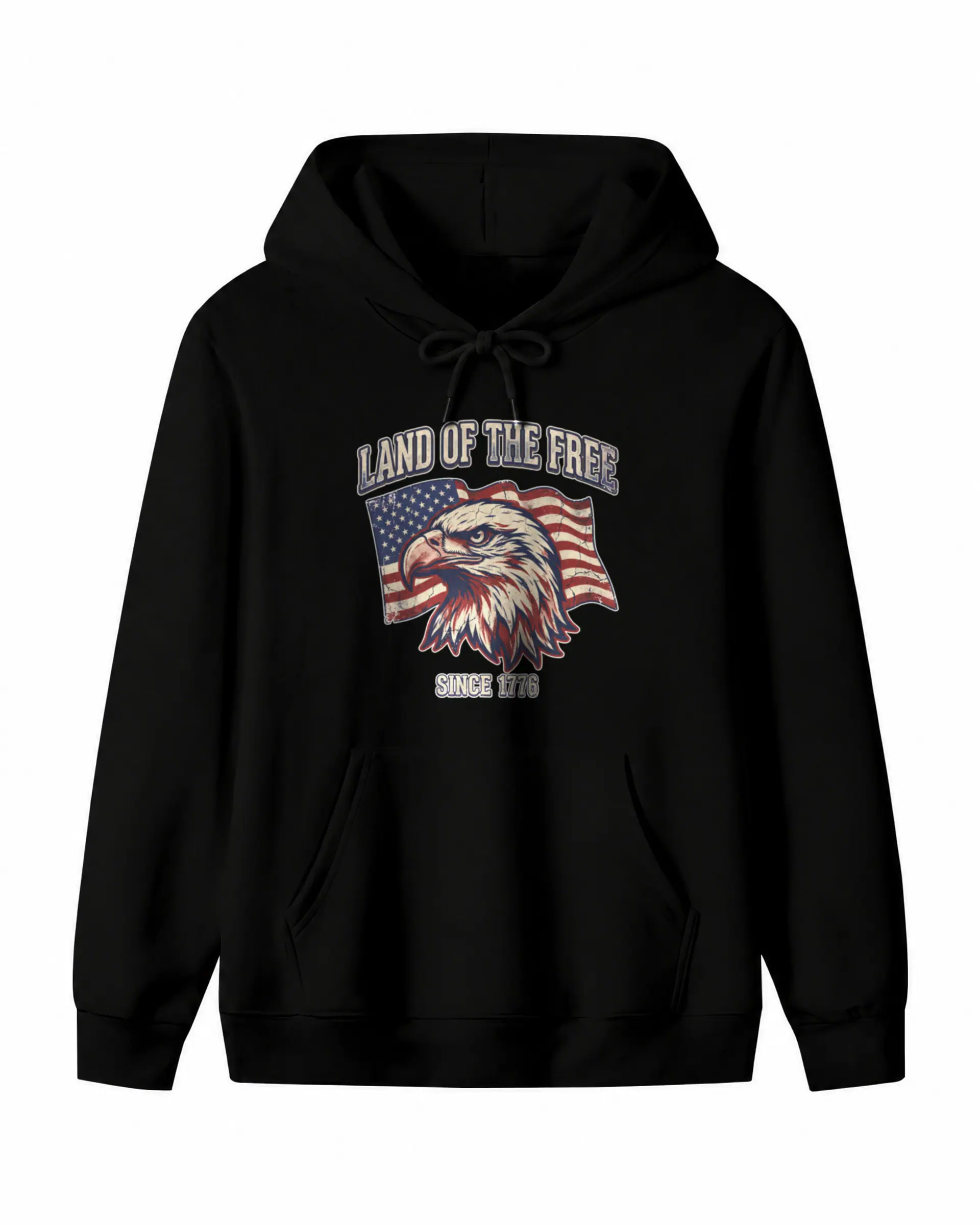 Land of the Free Hoodie in black — view 1