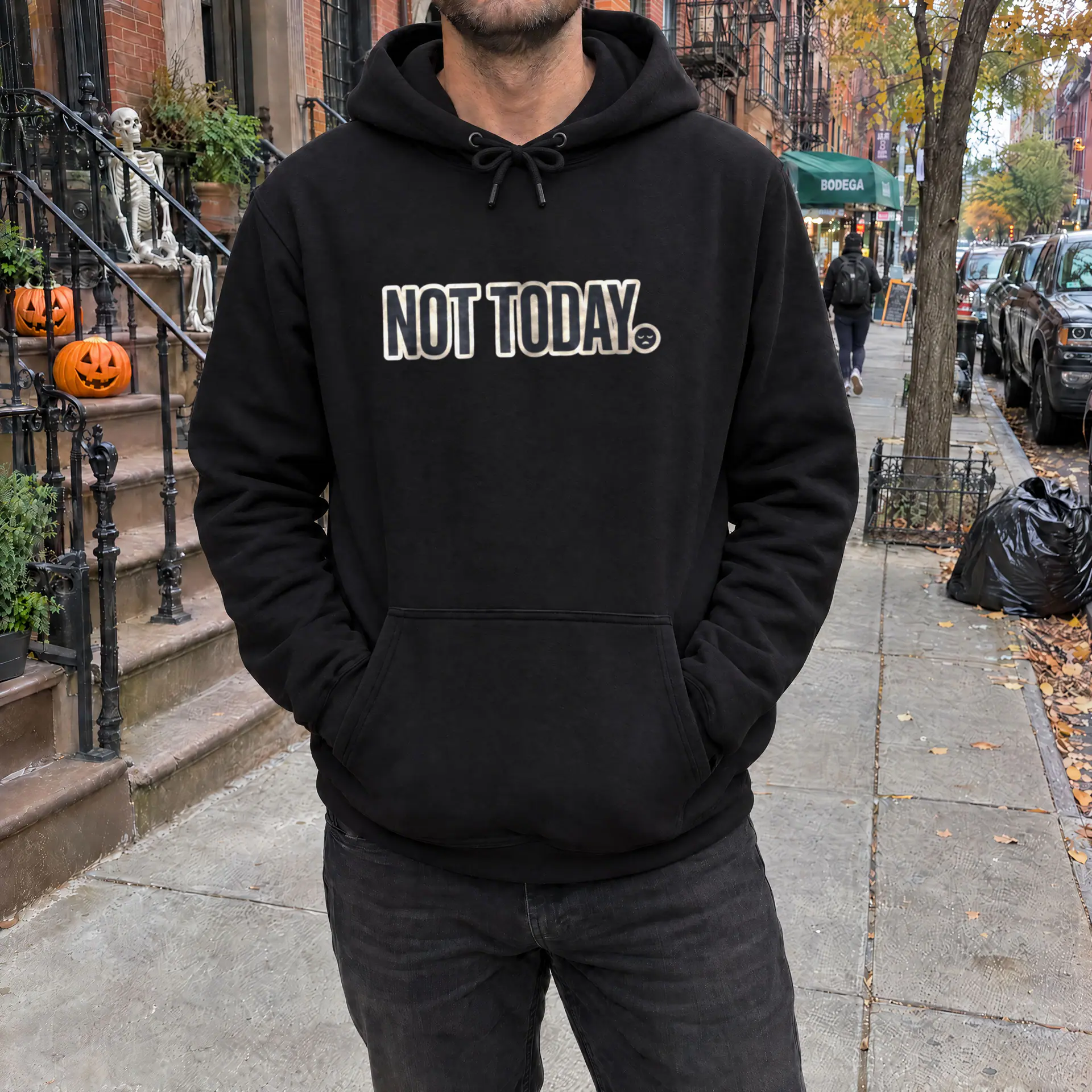 Not Today Hoodie in black — view 3