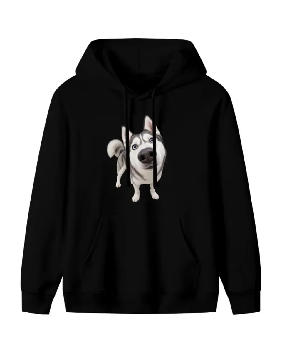 Peeking Husky Hoodie