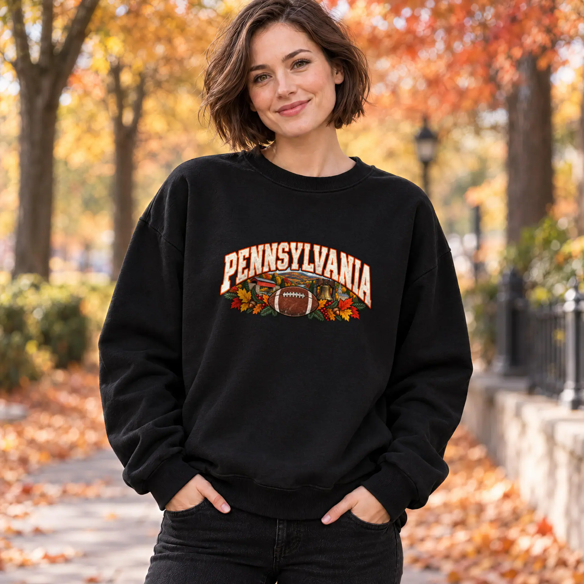 Pennsylvania Game Day Crewneck in black — view 2