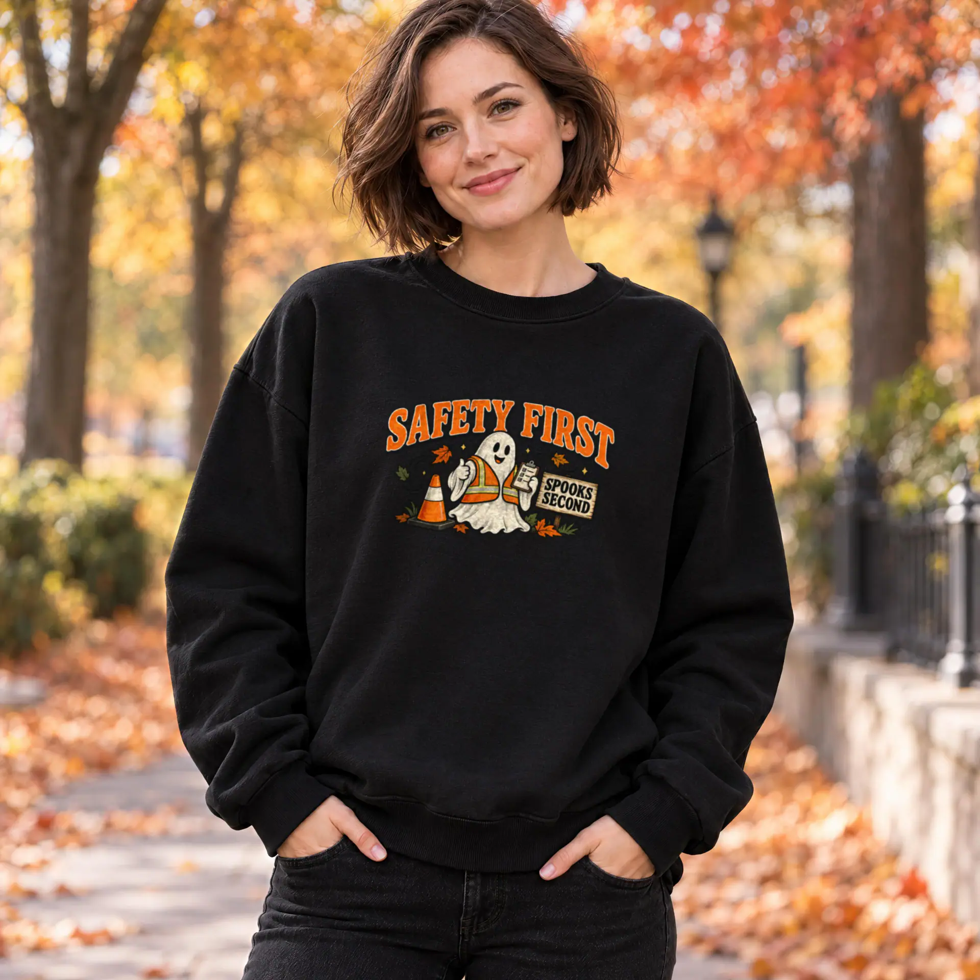 Safety First Crewneck in black — view 3